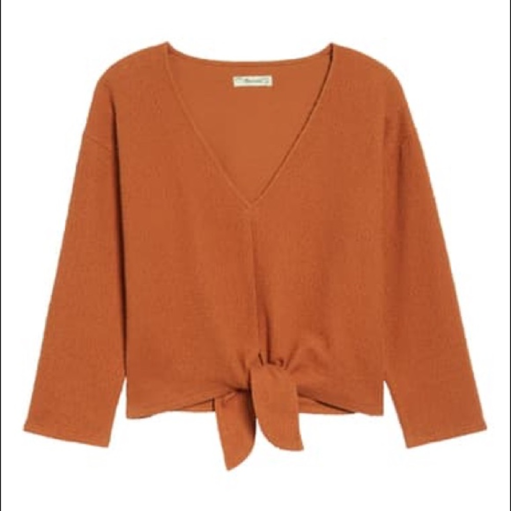 Madewell Textured Tie Front Top EUC